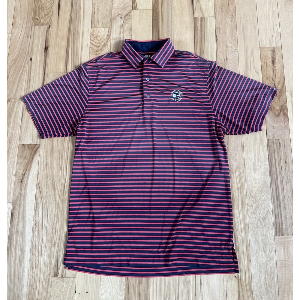 FootJoy Polo Shirt Mens Large Red Pebble Beach Golf Performance Stretch Top